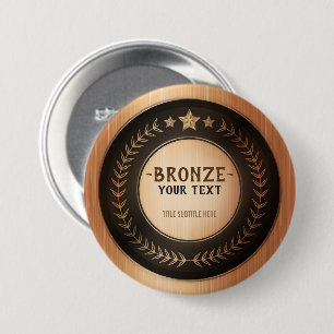 Badge Rond 7,6 Cm MÉDAILLE Bronze Champion DIY IMPRESSION PERSONNALI