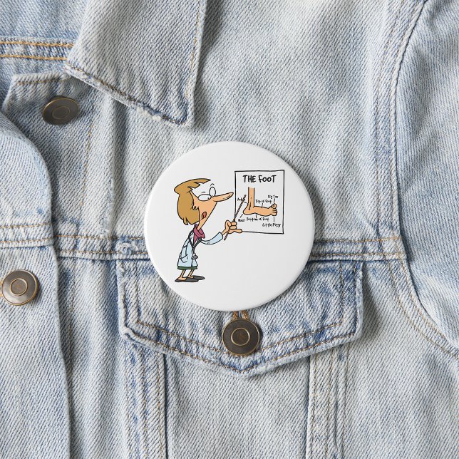 Badge Rond 7,6 Cm Médecin drôle enseignant l'anatomie du pied (Créateur téléchargé)