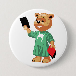 Badge Rond 7,6 Cm Médecin Ourson Bouton