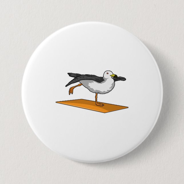 Badge Rond 7,6 Cm Méditation de Yoga de Seagull Fitness (Devant)