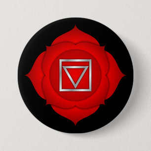 Badge Rond 7,6 Cm Méditation spirituelle du Yoga Zen Root Rouge de C