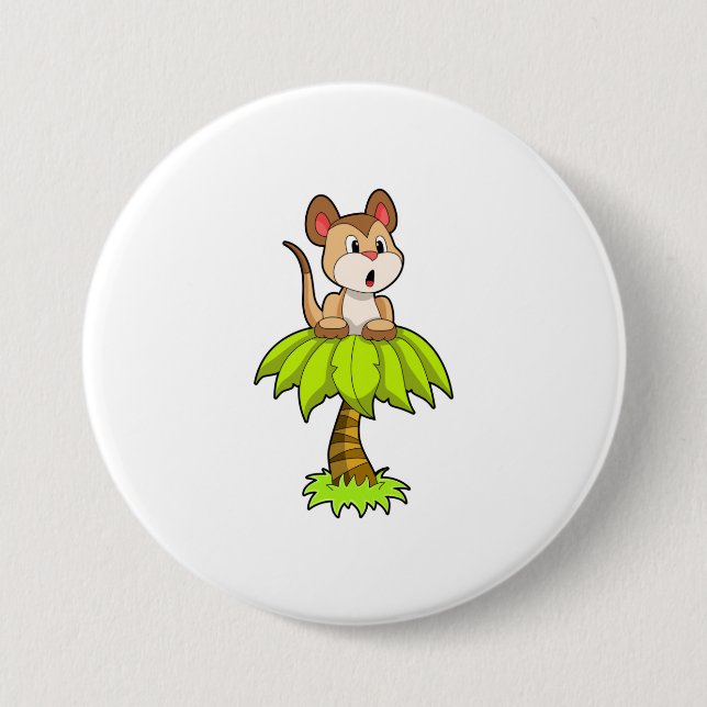 Badge Rond 7,6 Cm Meerkat avec arbre (Devant)