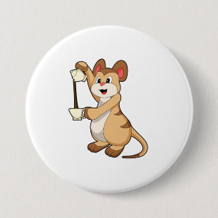 Badge Rond 7,6 Cm Meerkat with coffee pot & coffee.PNG