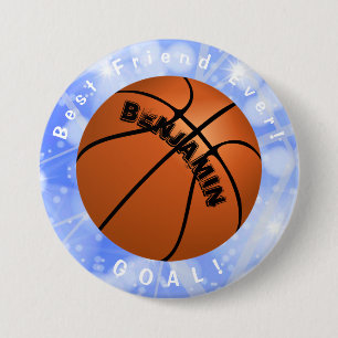 Badge Rond 7,6 Cm Meilleur Ami de Basket-ball Pour Toujours Bouton H