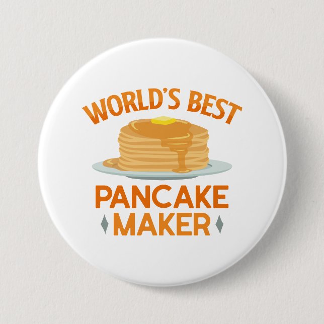 Badge Rond 7,6 Cm Meilleur créateur de crêpes au monde (Devant)