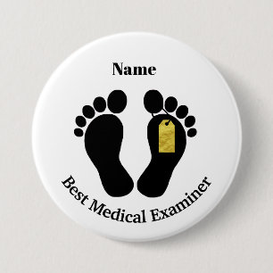 Badge Rond 7,6 Cm Meilleur Examen Médical Orteils avec Bouton d'Étiq