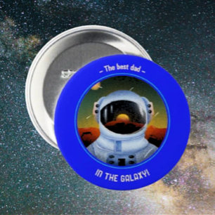 Badge Rond 7,6 Cm Meilleur Papa de la Galaxie Bouton
