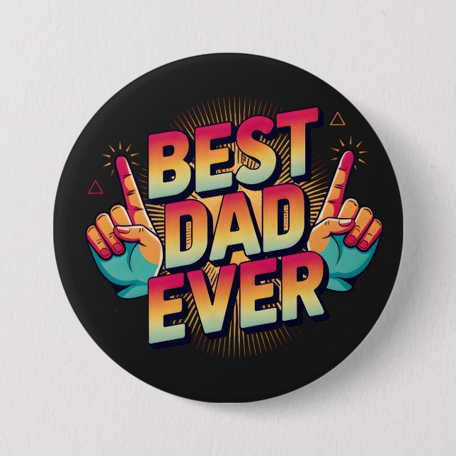 Badge Rond 7,6 Cm Meilleur papa jamais (Devant)