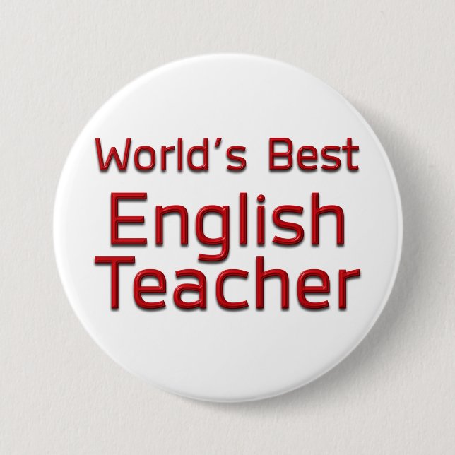Badge Rond 7,6 Cm Meilleur professeur d'anglais au monde (Devant)
