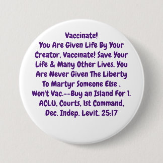 Badge Rond 7,6 Cm Meilleur raisonnement pour tous pour vacciner ! Ba