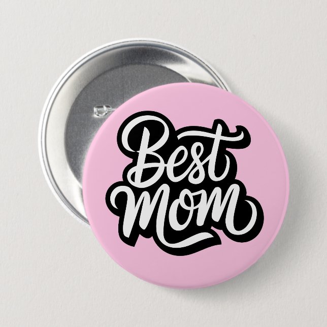 Badge Rond 7,6 Cm Meilleure maman (Devant & derrière)