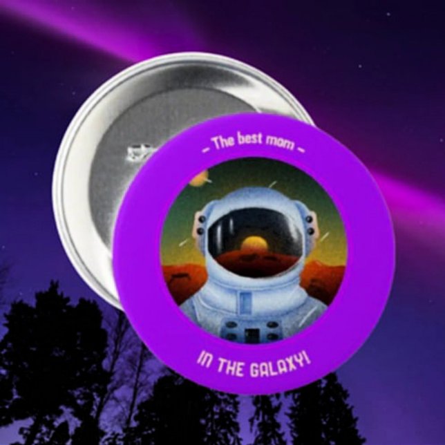 Badge Rond 7,6 Cm Meilleure maman dans le bouton Galaxy - Fête des m (Créateur téléchargé)