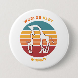 Badge Rond 7,6 Cm Meilleure maman du monde, Giraffes