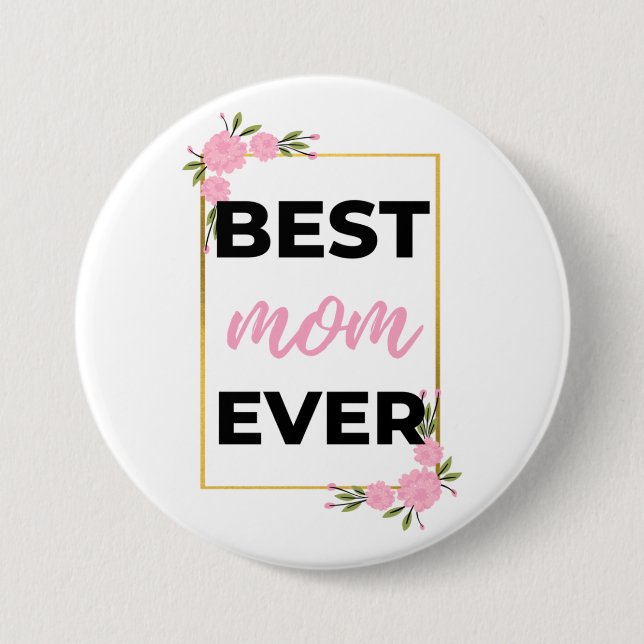 Badge Rond 7,6 Cm Meilleure maman jamais noire (Devant)