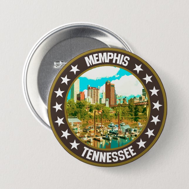 Badge Rond 7,6 Cm Memphis (Devant & derrière)