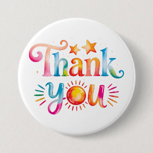 Badge Rond 7,6 Cm Merci