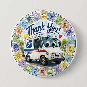Badge Rond 7,6 Cm Merci aux travailleurs postaux 