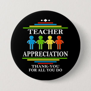 Badge Rond 7,6 Cm Merci d'appréciation de professeur pour tous vous