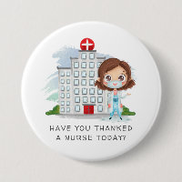 Merci l'infirmière | Bouton d'illustration à l'aqu
