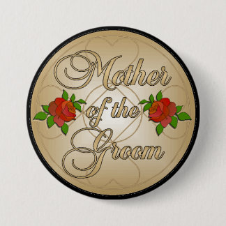 Badge Rond 7,6 Cm Mère d'or du bouton de marié