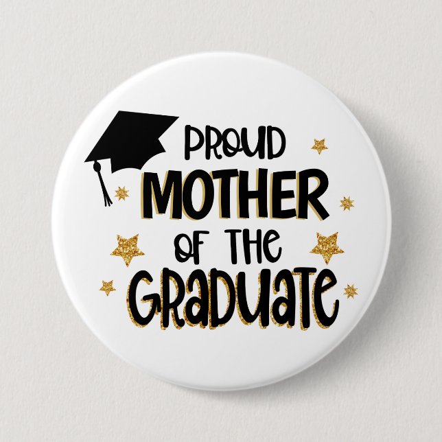 Badge Rond 7,6 Cm Mère fière du diplômé (Devant)