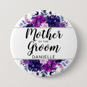 Badge Rond 7,6 Cm Mère florale enchantée de la chambre Monogrammé