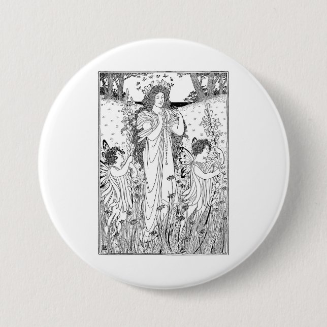 Badge Rond 7,6 Cm Mère Nature été (Devant)