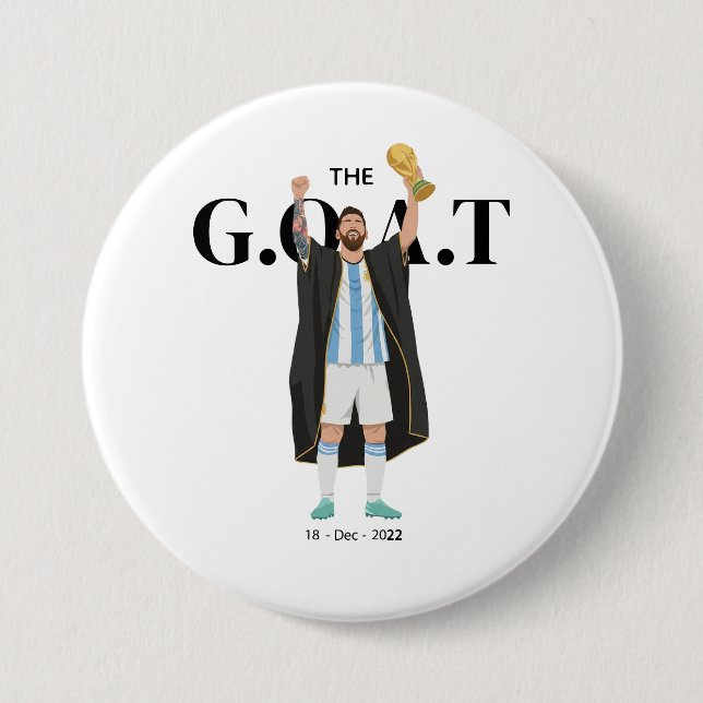 Badge Rond 7,6 Cm Messi champion du Monde  (Devant)