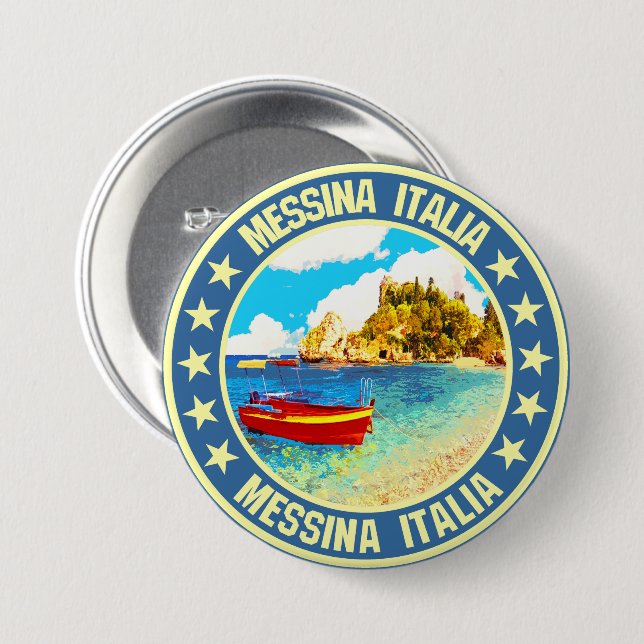 Badge Rond 7,6 Cm Messine (Devant & derrière)