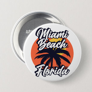 Badge Rond 7,6 Cm Miami Beach, Floride