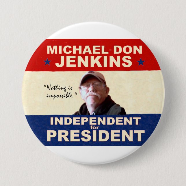 Badge Rond 7,6 Cm Michael Don Jenkins pour le président 2012 (Devant)