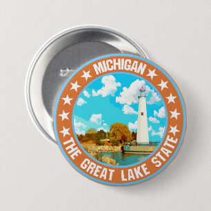 Badge Rond 7,6 Cm Michigan