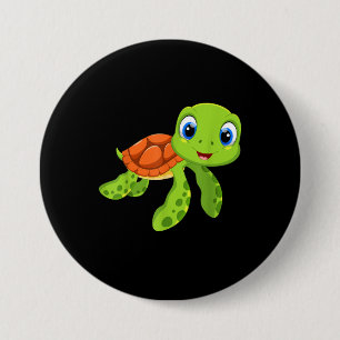 Badge Rond 7,6 Cm Mignonne Sea Baby Turtle Cadeau