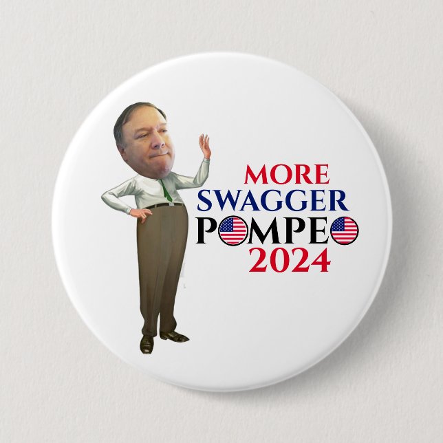 Badge Rond 7,6 Cm Mike Pompeo 2024 (Devant)