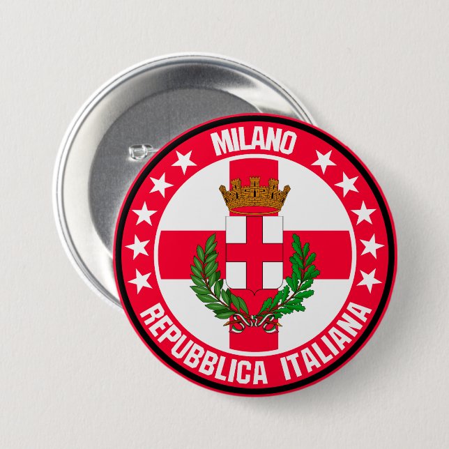 Badge Rond 7,6 Cm Milan (Devant & derrière)