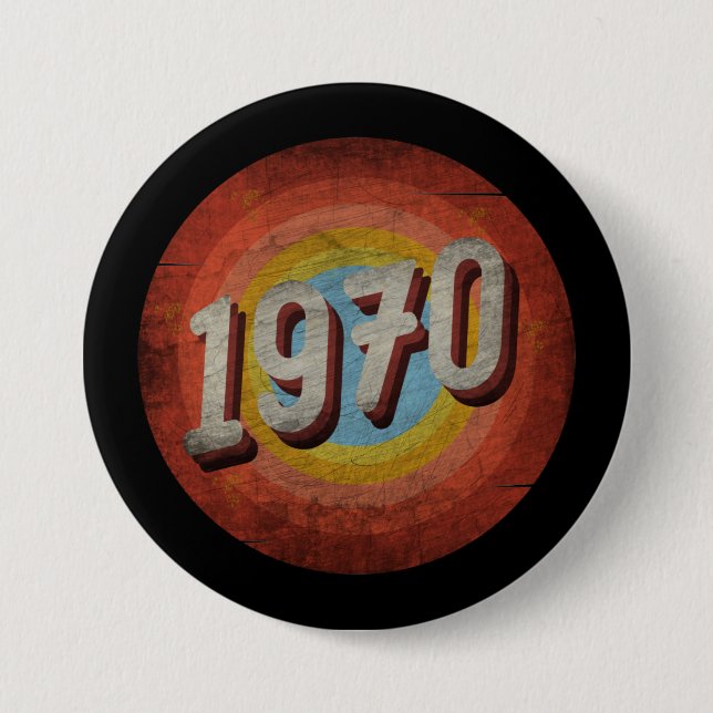 Badge Rond 7,6 Cm millésime 1970 (Devant)