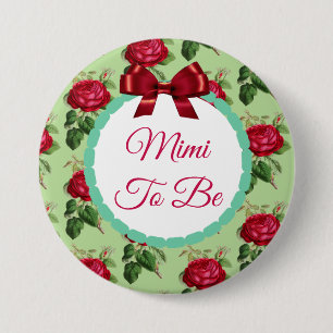 Badge Rond 7,6 Cm Mimi doit être Floral Burgundy Bouton Rose