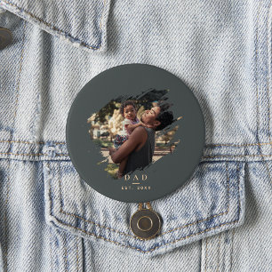 Badge Rond 7,6 Cm Minimaliste Moderne Tendance Photopop Vert Fête de