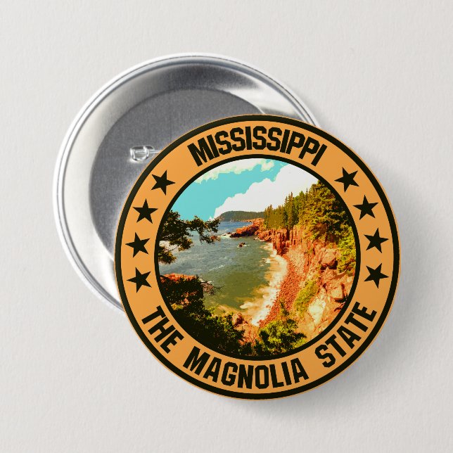Badge Rond 7,6 Cm Mississippi (Devant & derrière)