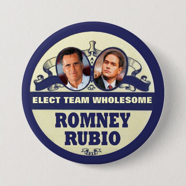 Badge Rond 7,6 Cm Mitt Romney / Marco Rubio 2012 (Devant)