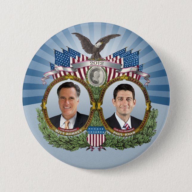 Badge Rond 7,6 Cm Mitt Romney Paul Ryan Jugate (Devant)