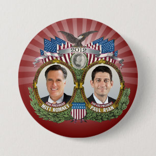 Badge Rond 7,6 Cm Mitt Romney Paul Ryan Photo