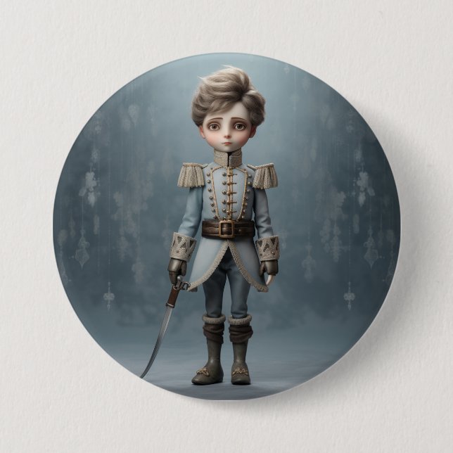 Badge Rond 7,6 Cm Mode Cavalier Prince Casse-Noisette Ballet (Devant)