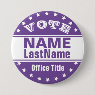 Badge Rond 7,6 Cm Modèle de campagne personnalisé violet / blanc