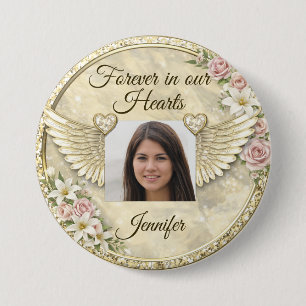 Badge Rond 7,6 Cm Modèle de photo personnalisé en mémoire