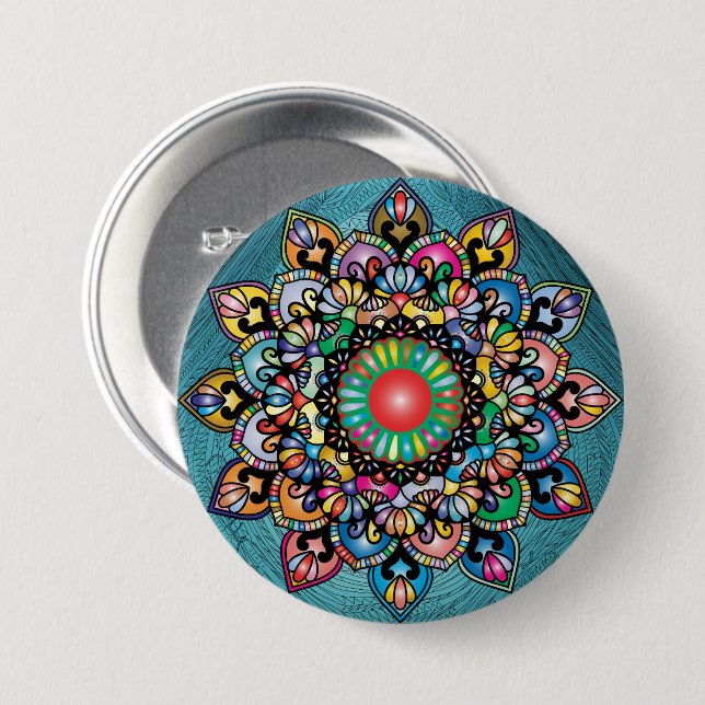 Badge Rond 7,6 Cm Modèle floral (Devant & derrière)