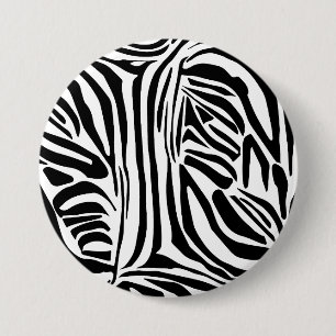 Badge Rond 7,6 Cm Modèle Zèbre