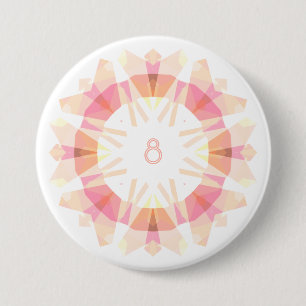 Badge Rond 7,6 Cm Moderne Rétro Joyeux Anniversaire Âge Rose Fantais