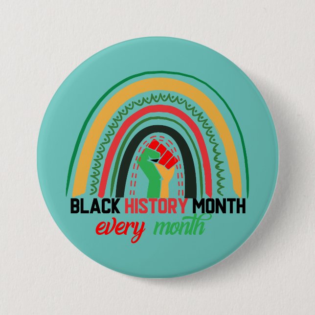 Badge Rond 7,6 Cm Mois de l'histoire des Noirs Tous les mois Patriot (Devant)