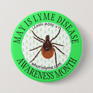 Badge Rond 7,6 Cm Mois de sensibilisation à la maladie de Lyme Bouto